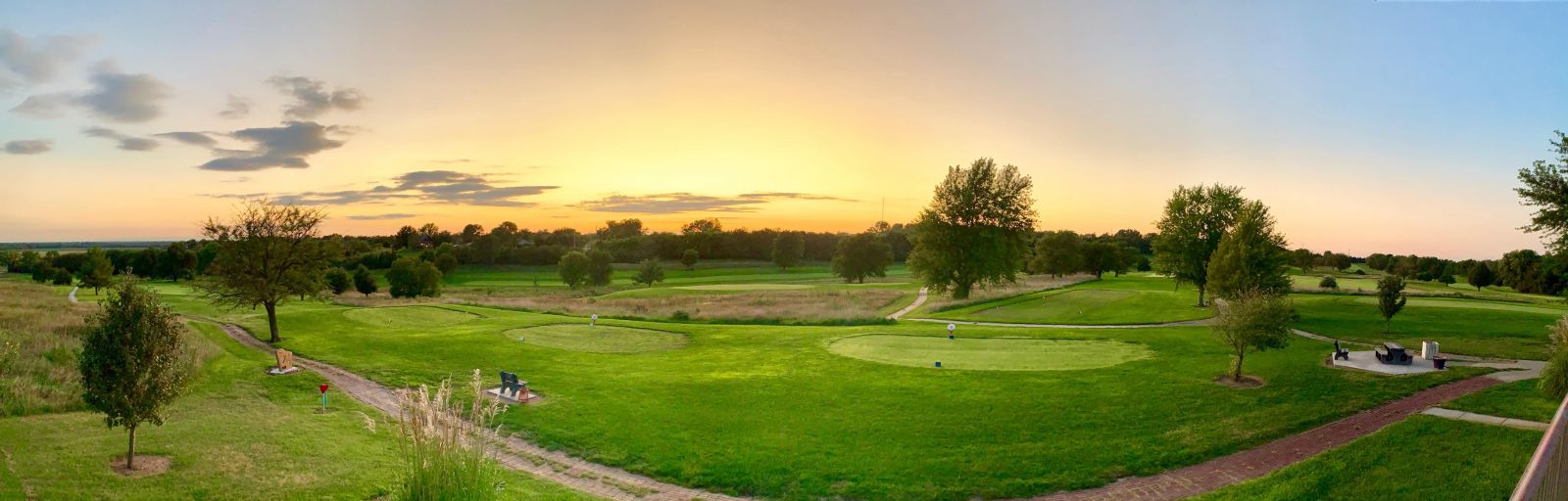 Photo of the course at sundown. 